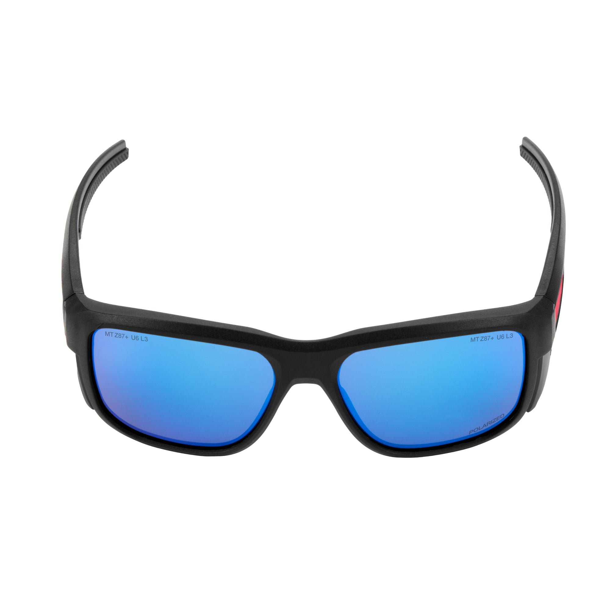 Milwaukee 48-73-2511 Polarized Full Frame Safety Glasses with Removable Side Shields – Blue Mirrored Dual Coat Lenses