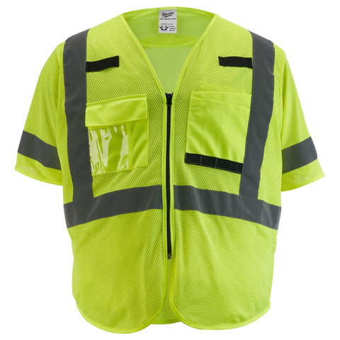 Milwaukee 48-73-5131 Class 3 High Visibility Yellow Mesh Safety Vest - S/M 12 Pack - Ace Tool Group - Milwaukee