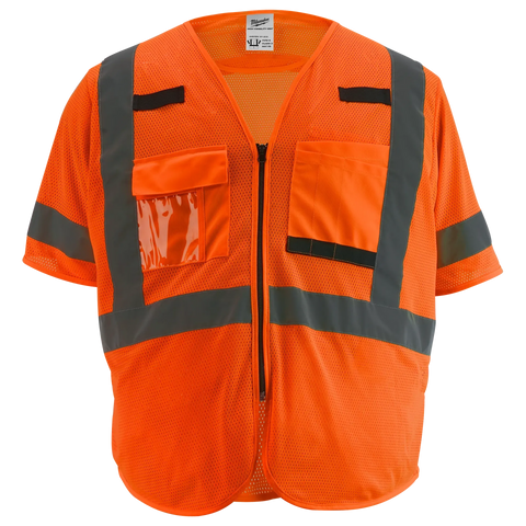 Milwaukee 48-73-5135 Class 3 High Visibility Orange Mesh Safety Vest - 12 Pack - Ace Tool Group - Milwaukee