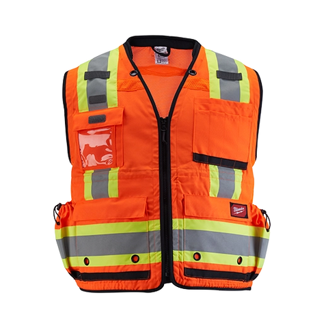 Milwaukee 48-73-5165 Class 2 Surveyor's High Visibility Orange Safety Vest -6 Pack - Ace Tool Group - Milwaukee