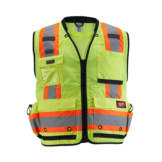 Milwaukee Class 2 Surveyor's High Visibility Yellow Safety Vest - 6 Pack - Ace Tool Group - Milwaukee