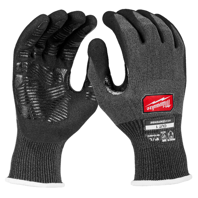 Milwaukee 48-73-6911E Cut Level 1 Nitrile Dipped Gloves w/ WEAR-DEFENSE™ Protection - M
