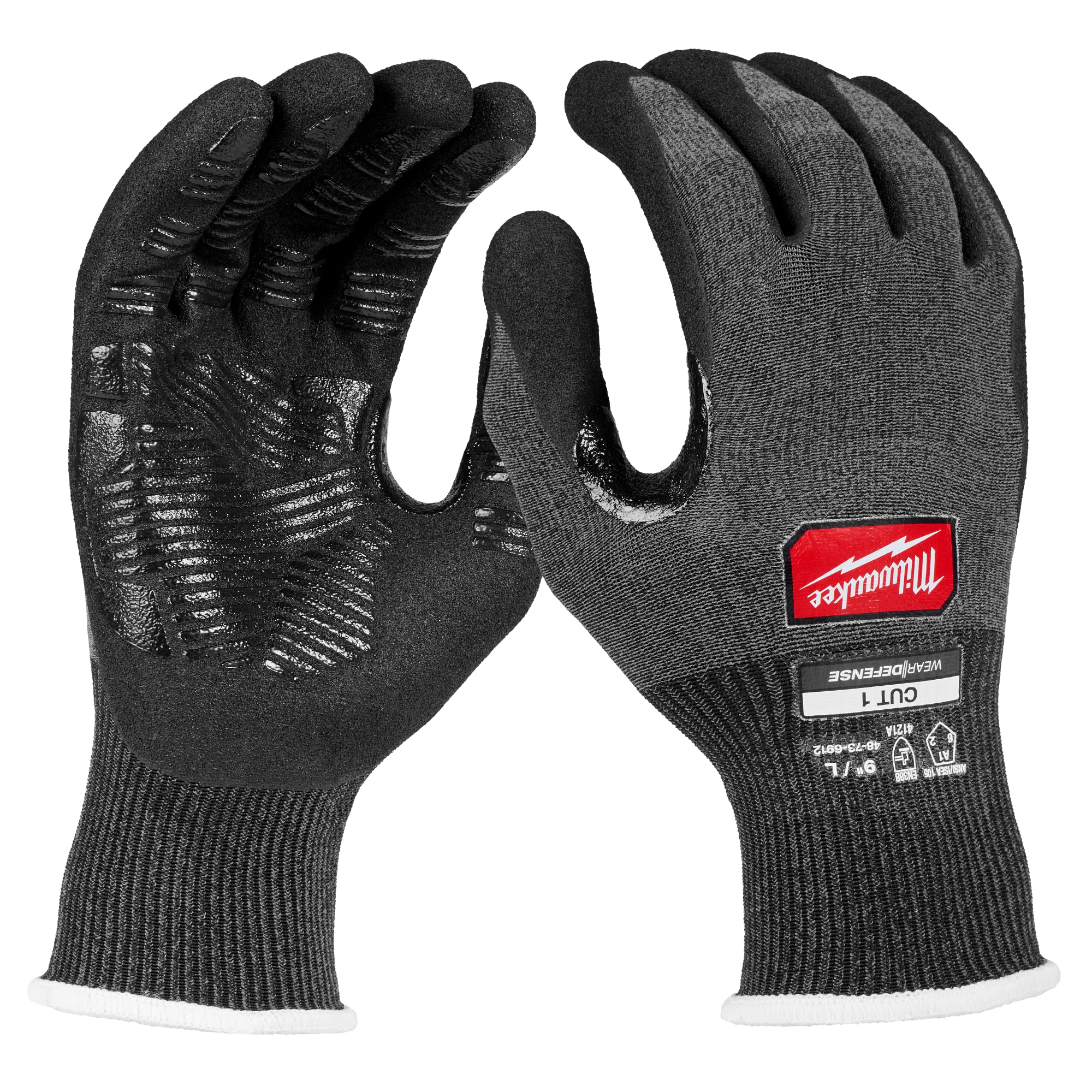 Milwaukee 48-73-6913E Cut Level 1 Nitrile Dipped Gloves w/ WEAR-DEFENSE™ Protection - XL