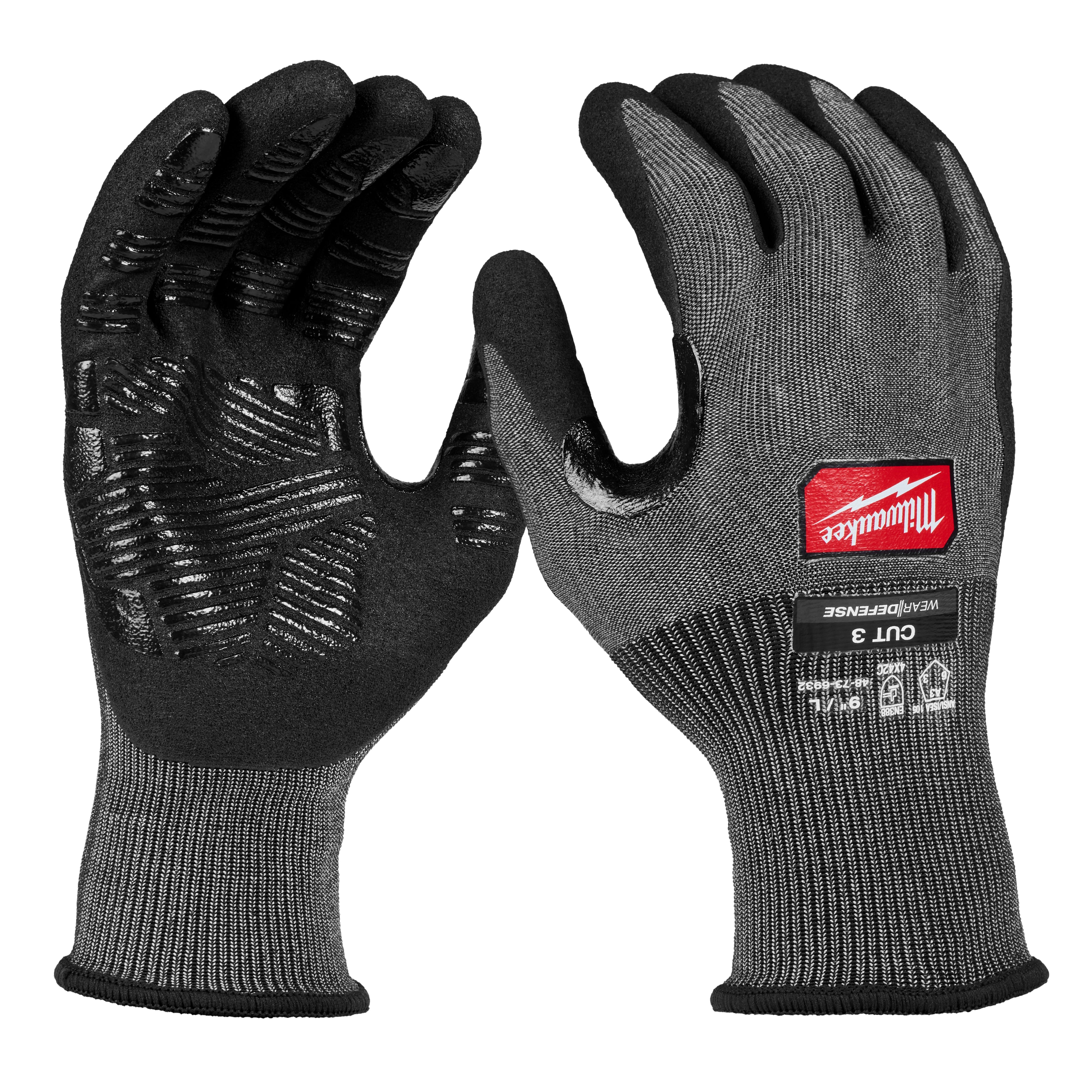 Milwaukee 48-73-6933E Cut Level 3 High Dexterity Nitrile Dipped Gloves w/ WEAR-DEFENSE™ Protection - XL