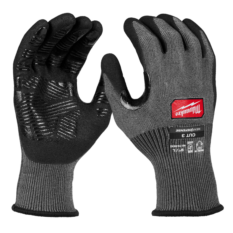 Milwaukee 48-73-6932E Cut Level 3 High Dexterity Nitrile Dipped Gloves w/ WEAR-DEFENSE™ Protection - L