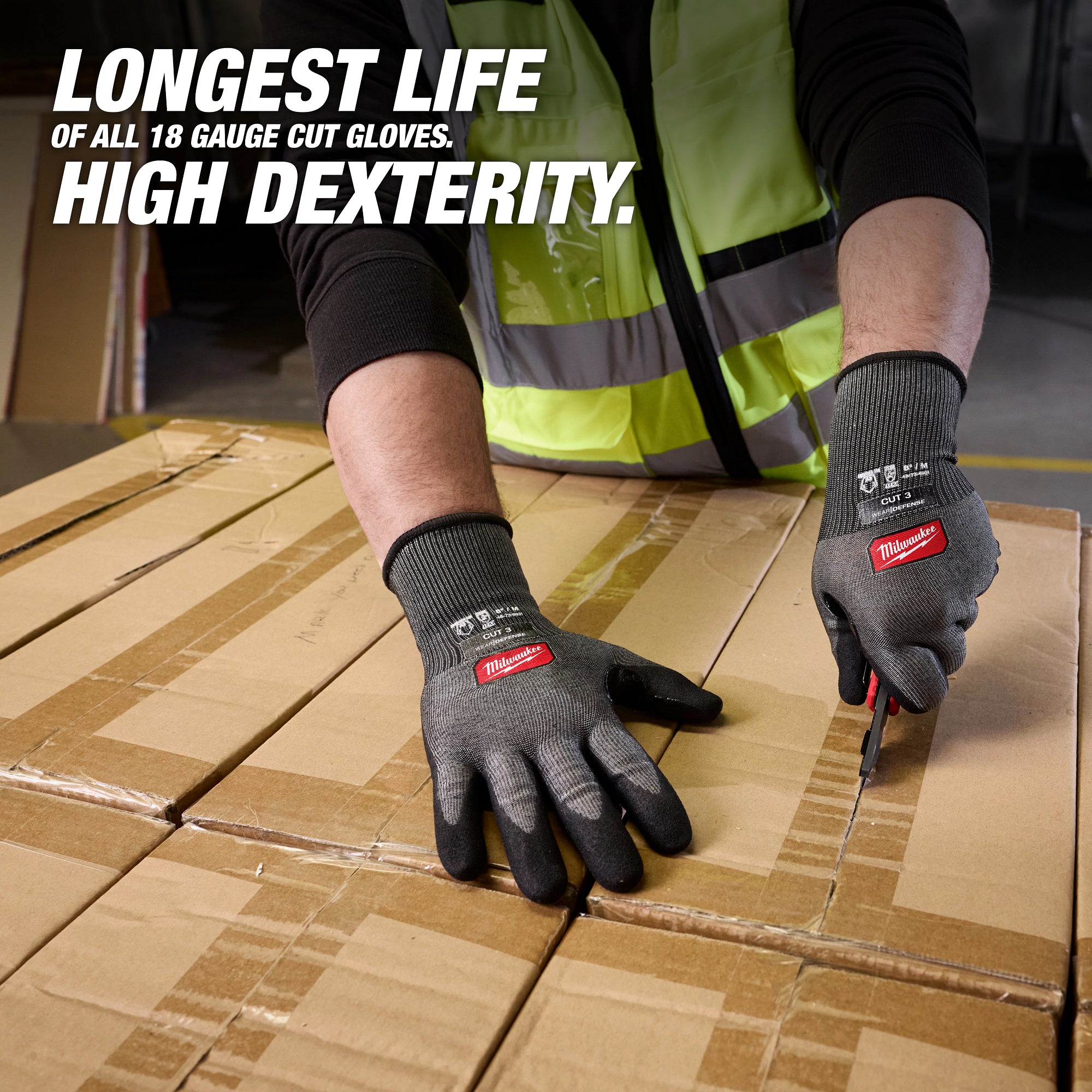 Milwaukee 48-73-6931 Cut Level 3 High Dexterity Nitrile Dipped Gloves w/ WEAR-DEFENSE™ Protection - M