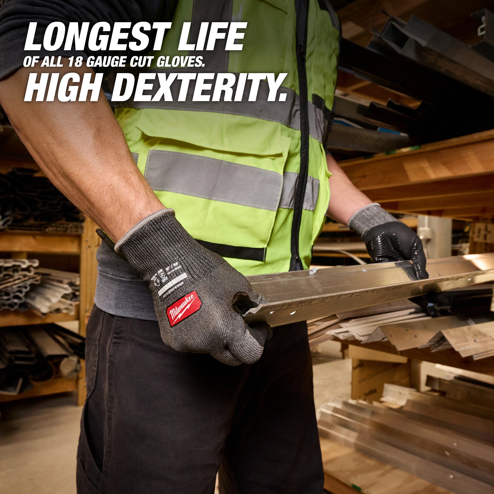 Milwaukee 48-73-6946 Cut Level 4 High Dexterity Nitrile Dipped Gloves w/ WEAR-DEFENSE™ Protection- XS