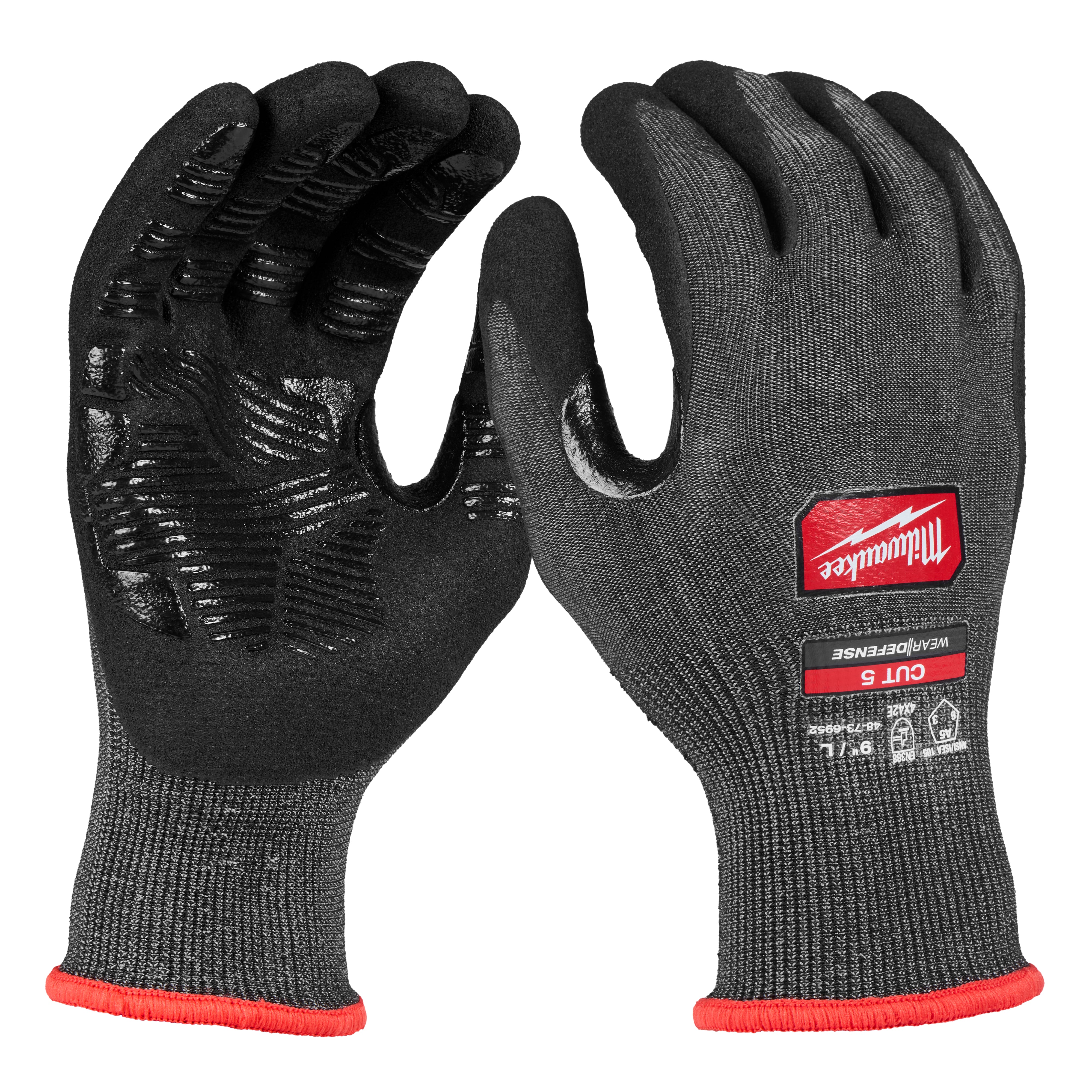 Milwaukee 48-73-6952 Cut Level 5 High Dexterity Nitrile Dipped Gloves w/ WEAR-DEFENSE™ Protection - L