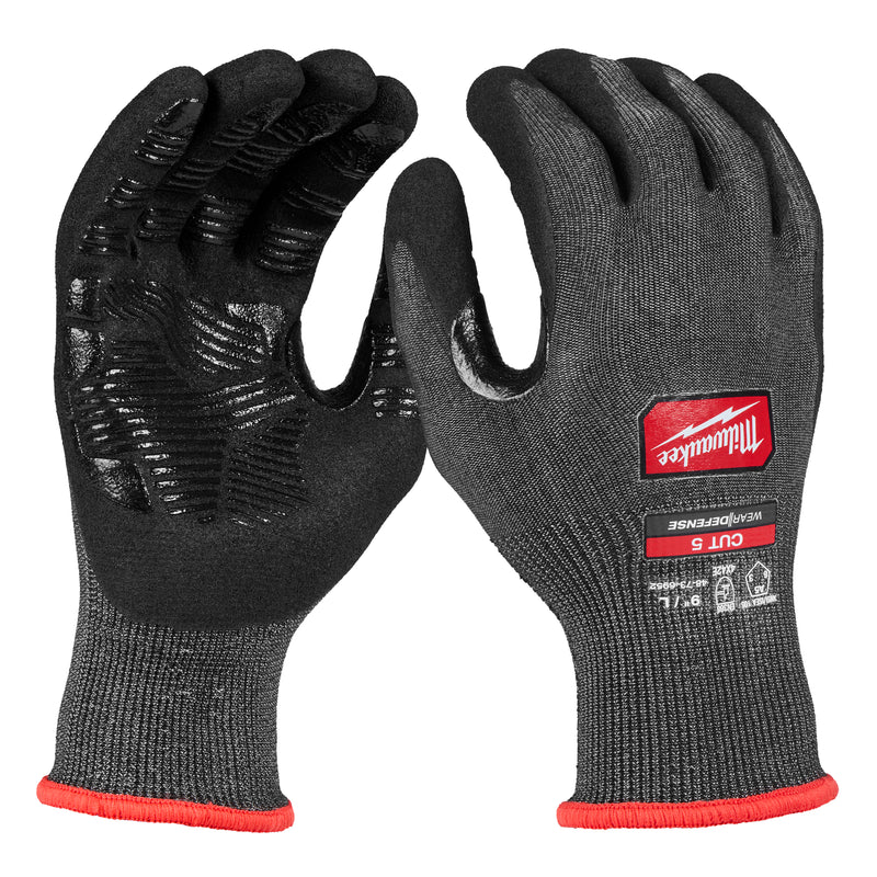 Milwaukee 48-73-6956E Cut Level 5 High Dexterity Nitrile Dipped Gloves w/ WEAR-DEFENSE™ Protection - XS