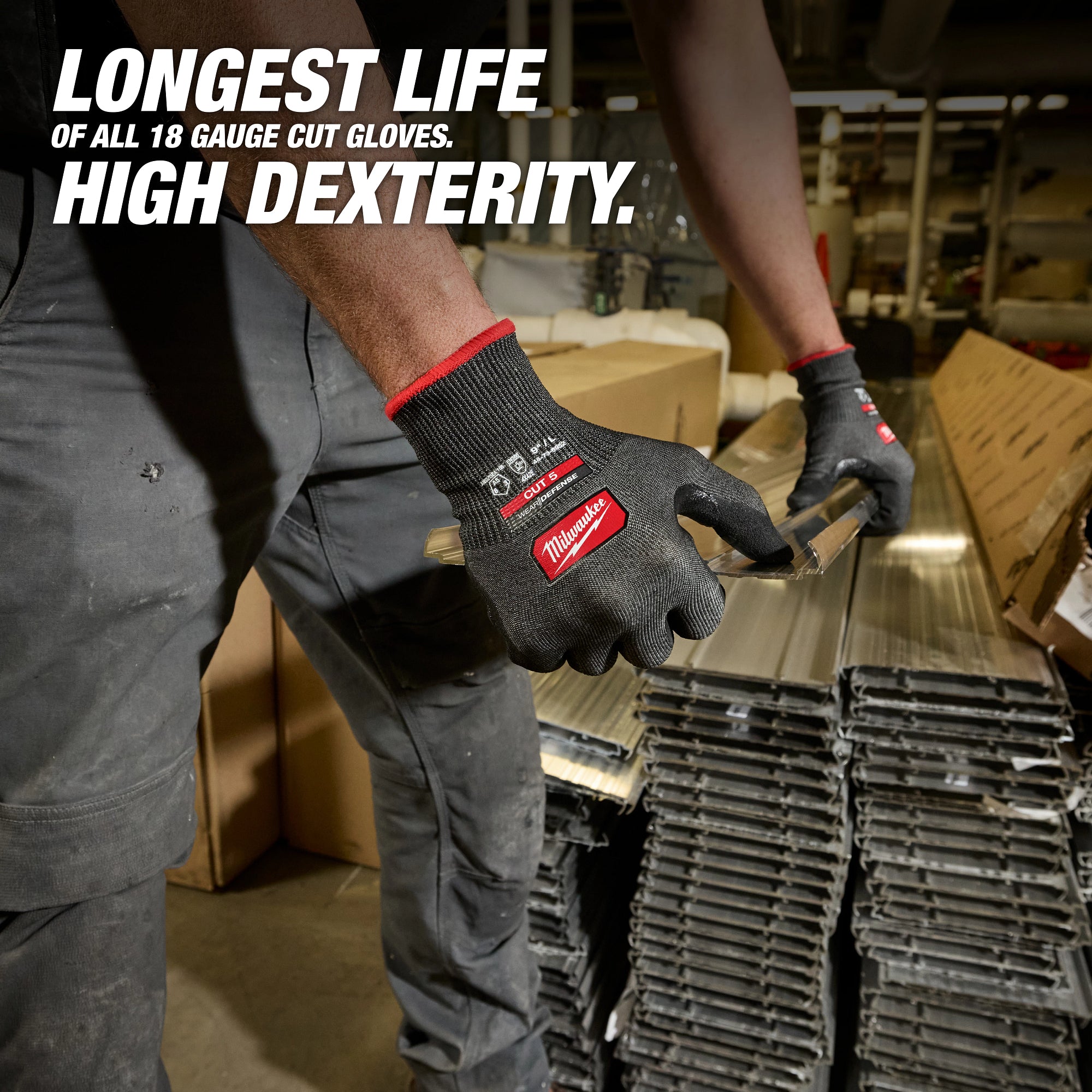 Milwaukee 48-73-6950 Cut Level 5 High Dexterity Nitrile Dipped Gloves w/ WEAR-DEFENSE™ Protection - S