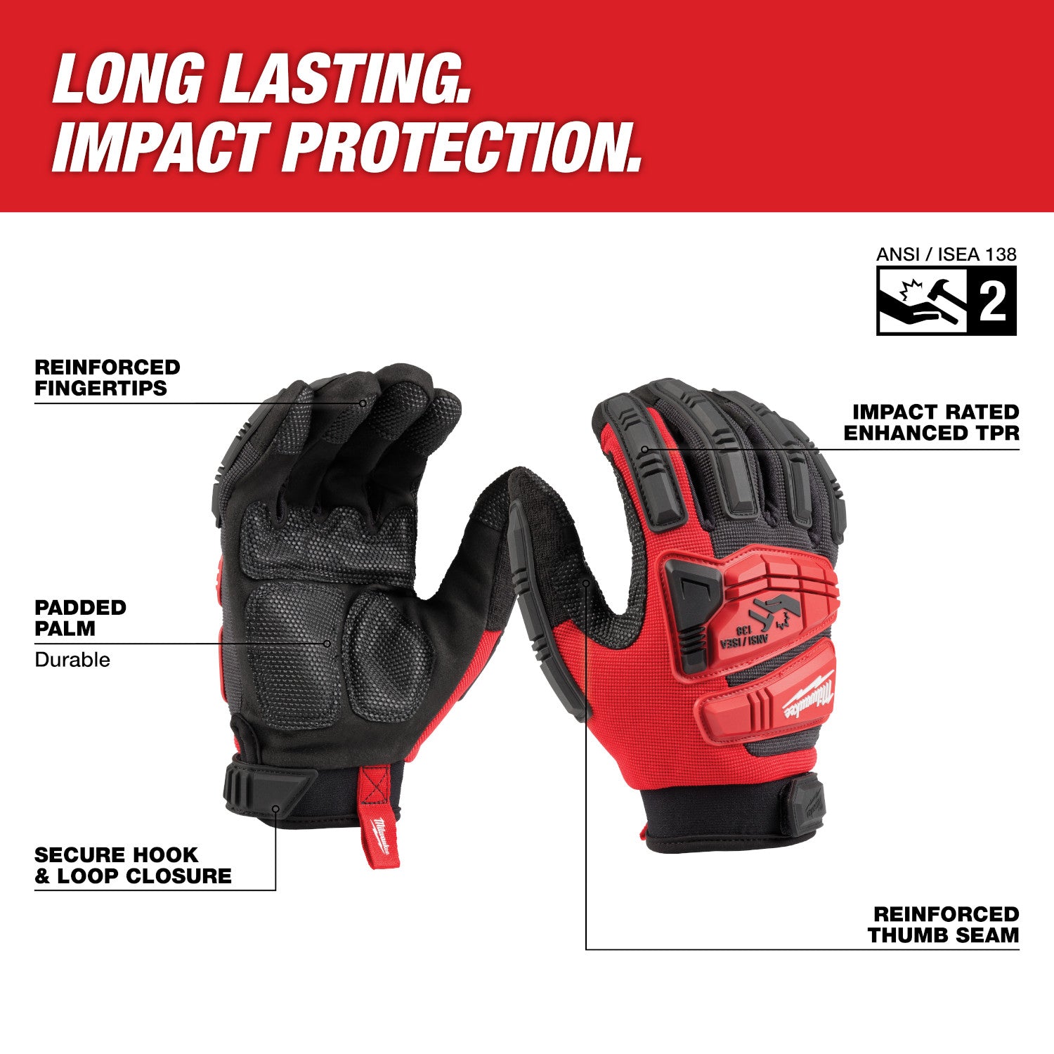 Milwaukee 48-73-8550 Impact  Wrecking Work Gloves - Ace Tool Group - Milwaukee