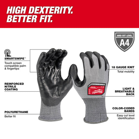 Milwaukee (12) CUT 4 HIGH DEXTERITY GLOVES - Ace Tool Group - Milwaukee