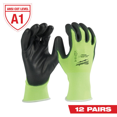 Milwaukee 12PK CUT 1 HIGH VIS GLOVES - Ace Tool Group - Milwaukee