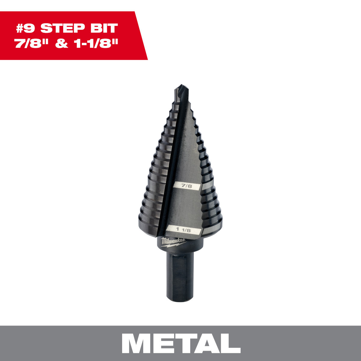 Milwaukee 48-89-9209 - #9 Step Drill Bit, 7/8" & 1-1/8" - Ace Tool Group - Milwaukee