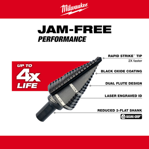 Milwaukee 48-89-9209 - #9 Step Drill Bit, 7/8" & 1-1/8" - Ace Tool Group - Milwaukee