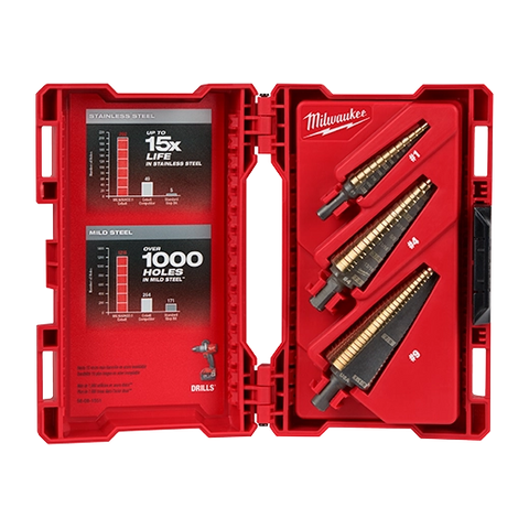 Milwaukee 48-89-9291 Milwaukee Cobalt Step Drill Bit 3PC Set - Ace Tool Group - Milwaukee