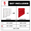 Milwaukee 48-22-9470 5pc Double End Flare Nut Wrench Set - SAE - Ace Tool Group - Milwaukee