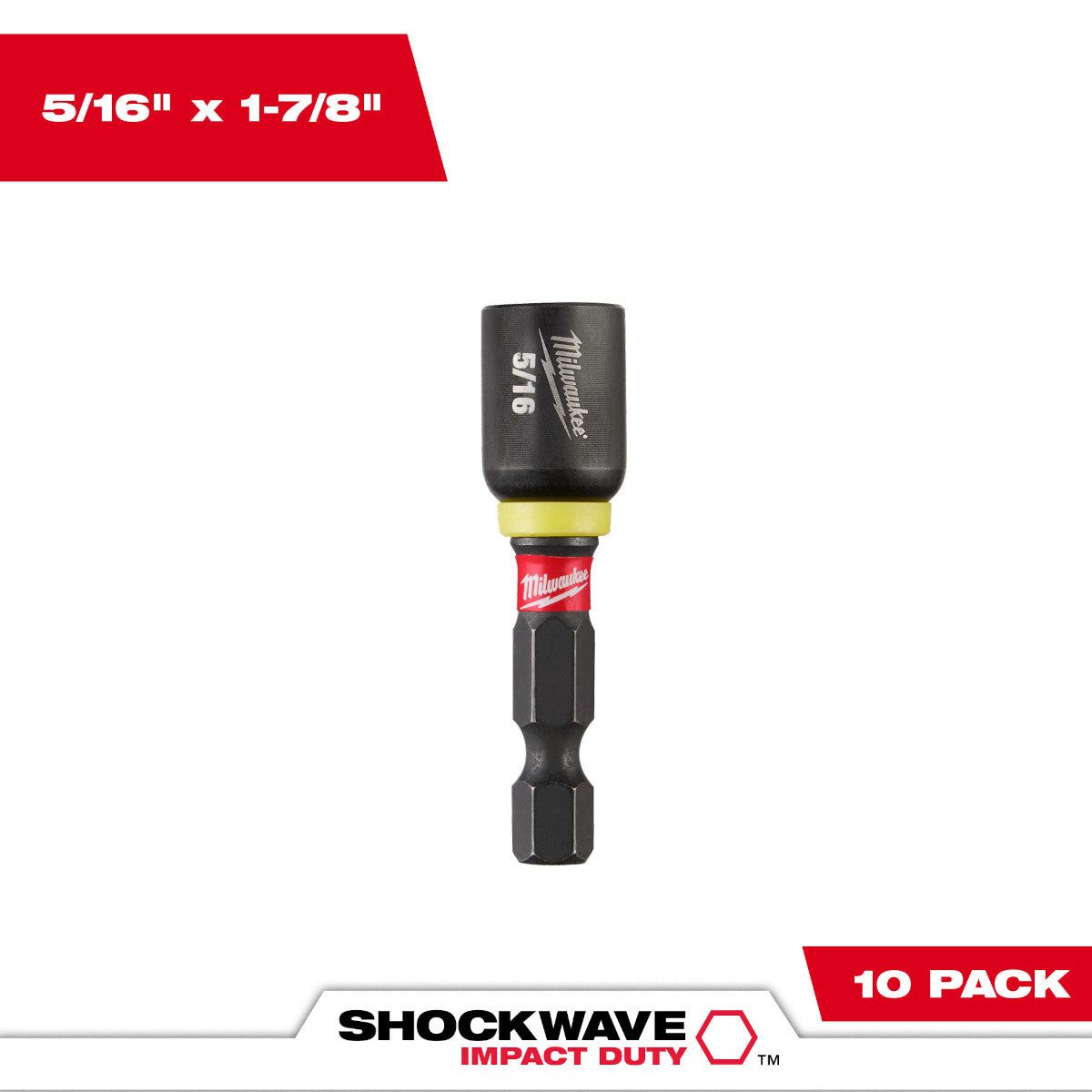 Milwaukee 49-66-0503 SHOCKWAVE Impact Duty 5/16" x 1-7/8" Magnetic Nut Driver 10PK - Ace Tool Group - Milwaukee