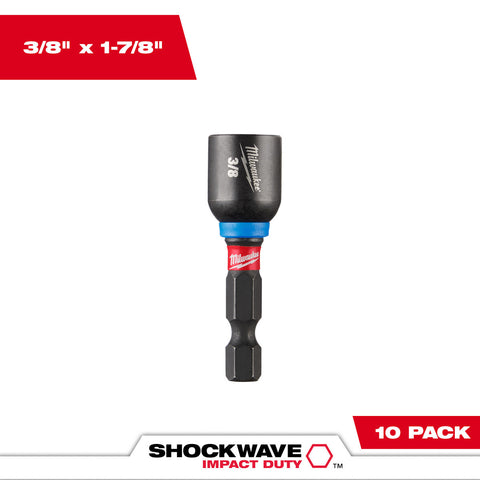 Milwaukee 49-66-0505 SHOCKWAVE Impact Duty 3/8" x 1-7/8" Magnetic Nut Driver 10PK - Ace Tool Group - Milwaukee