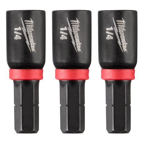 Milwaukee 49-66-4512 SHOCKWAVE Impact Duty 1/4" Insert Magnetic Nut Driver 3PK - Ace Tool Group - Milwaukee
