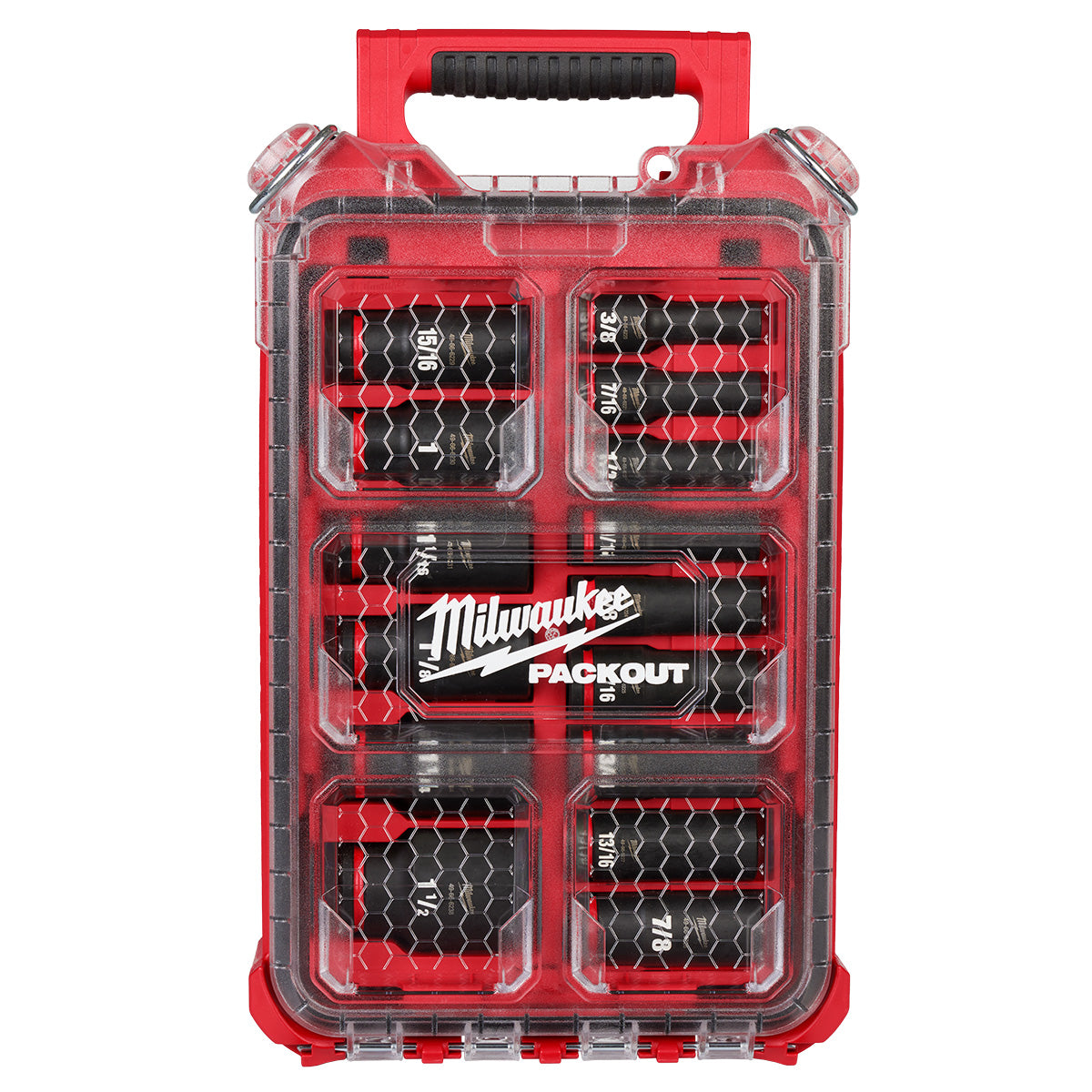 Milwaukee 49-66-6802 SHOCKWAVE Impact Duty Socket 1/2" Dr 15PC SAE PACKOUT  Set - Ace Tool Group - Milwaukee