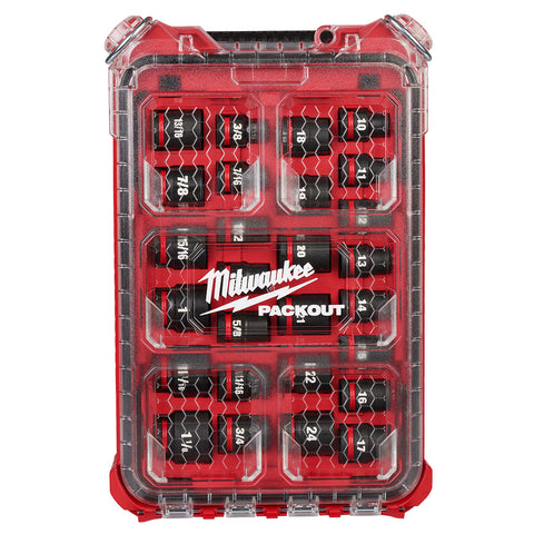 Milwaukee 49-66-6804 SHOCKWAVE Impact Duty Socket 1/2" Dr 27PC MM PACKOUT  Set - Ace Tool Group - Milwaukee