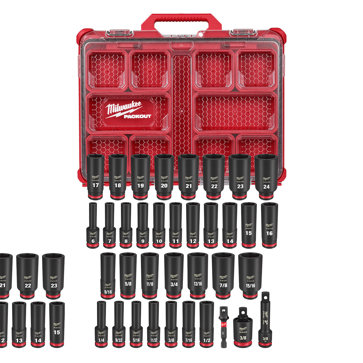 Milwaukee 49-66-6805 SHOCKWAVE Impact Duty Socket 3/8" Dr 36PC PACKOUT  Set - Ace Tool Group - Milwaukee