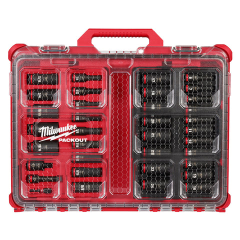 Milwaukee 49-66-6805 SHOCKWAVE Impact Duty Socket 3/8" Dr 36PC PACKOUT  Set - Ace Tool Group - Milwaukee