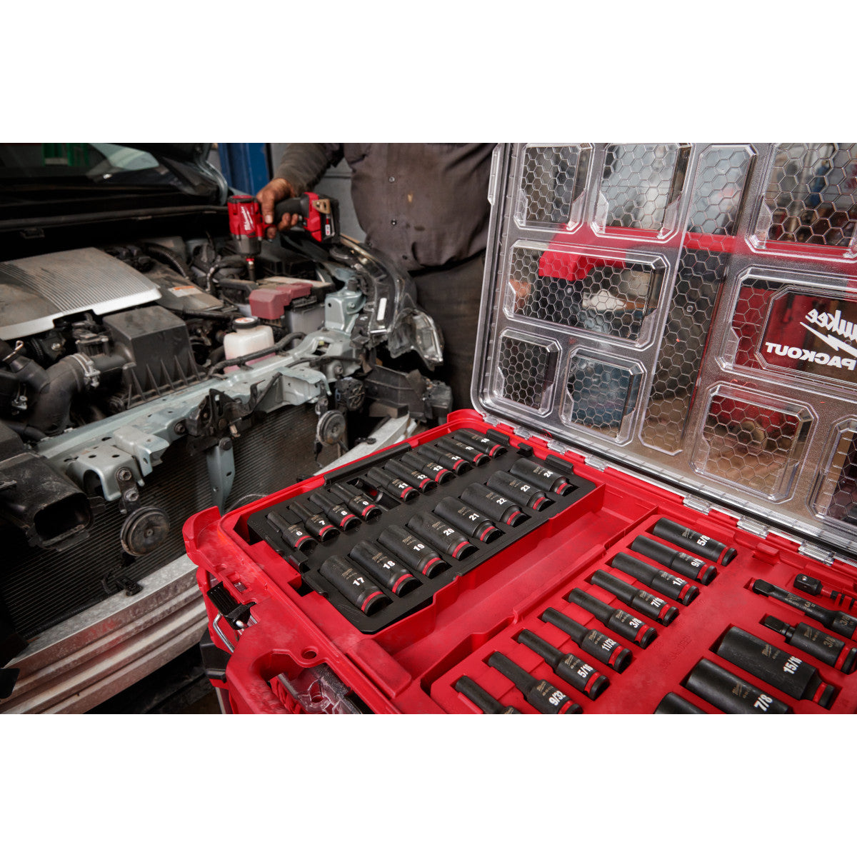 Milwaukee 49-66-6805 SHOCKWAVE Impact Duty Socket 3/8" Dr 36PC PACKOUT  Set - Ace Tool Group - Milwaukee