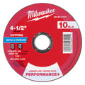 Milwaukee 49-94-0101 4-1/2" x .045" x 7/8" Performance+ Metal Cut Off Wheel - Type 1 - 10pk - Ace Tool Group - Milwaukee Tool