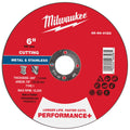 Milwaukee 49-94-0123 6" x .045" x 7/8" Performance+ Metal Cut Off Wheel - Type 1 - Ace Tool Group - Milwaukee Tool