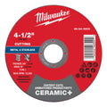 Milwaukee 49-94-0203 4-1/2" x .045" x 7/8" Ceramic+ Metal Cut Off Wheel -Type 1 - Ace Tool Group - Milwaukee Tool