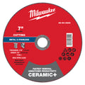 Milwaukee 49-94-0233 7" x 1/16" x 7/8" Ceramic+ Metal Cut Off Wheel -Type 1 - Ace Tool Group - Milwaukee Tool