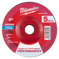 Milwaukee 49-94-0610 5" x 1/4" x 7/8" Performance+ Metal Grinding  Wheel - Type 27 - 5pk - Ace Tool Group - Milwaukee Tool