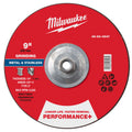 Milwaukee 49-94-0647 9" x 1/4" x 5/8"-11 Performance+ Metal Grinding Wheel - Type 27 - Ace Tool Group - Milwaukee Tool