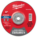 Milwaukee 49-94-0727 6" x 1/4" x 5/8"-11 Ceramic+ Metal Grinding Wheel - Type 27 - Ace Tool Group - Milwaukee Tool
