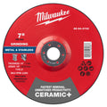 Milwaukee 49-94-0733 7" x 1/4" x 7/8" Ceramic+ Metal Grinding Wheel - Type 27 - Ace Tool Group - Milwaukee Tool