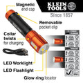 Klein 56412 Rechargeable LED Flashlight with Worklight - Ace Tool Group - Klein