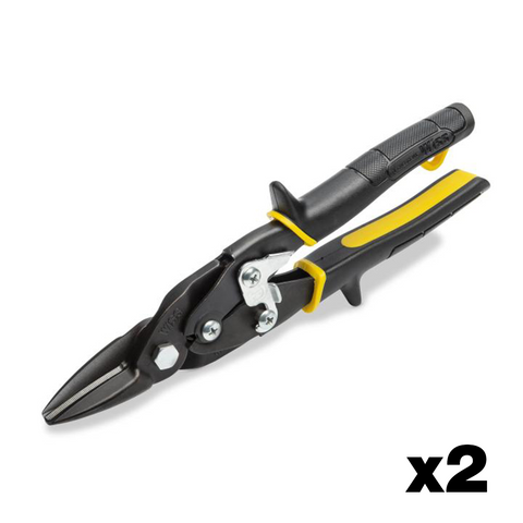 Crescent M3P 9-3/4" Compound Action Straight, Left & Right Cut Snips (Yellow) (2 Pack) - Ace Tool Group - Crescent