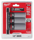 Milwaukee 49-66-7830 SHOCKWAVE Impact Duty 1/2 Drive Metric 3PC Lug Nut Wheel Socket Set - Ace Tool Group - Milwaukee