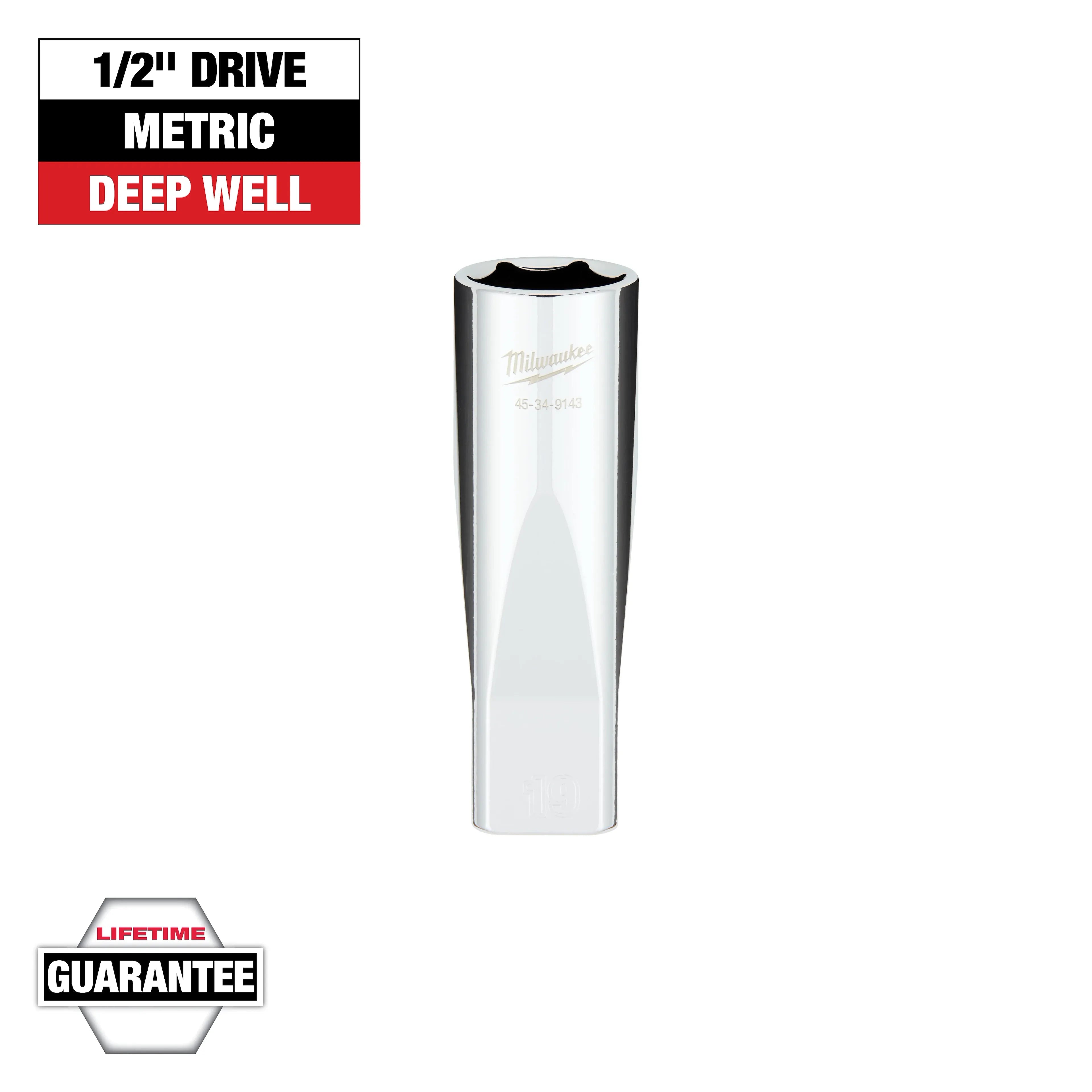 Milwaukee 45-34-9143 1/2" DRIVE 19MM DEEP SOCKET - Ace Tool Group - Milwaukee