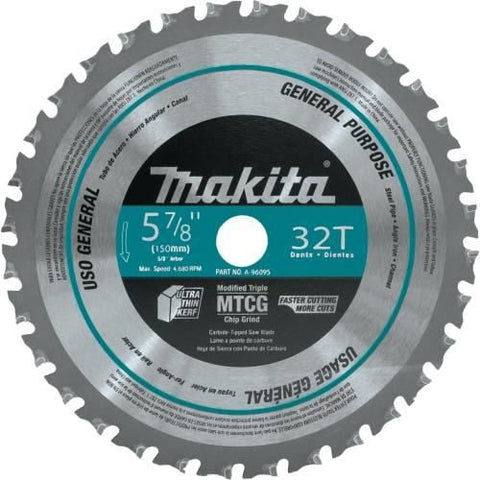 Makita A-96095 Metal/General Purpose 32T Carbide-Tipped Saw Blade, 5-7/8" - Ace Tool Group - Makita