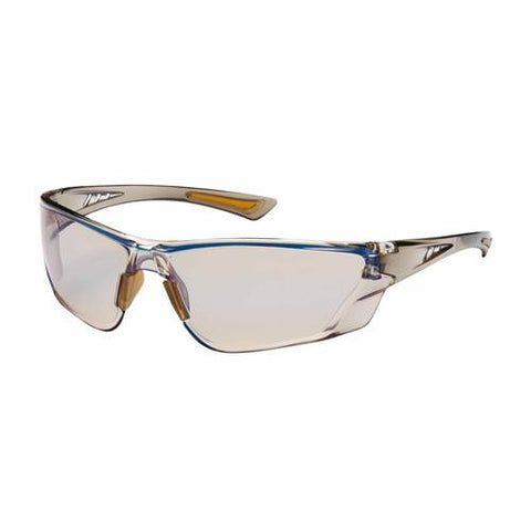 PIP 250-32-0226 Recon Eyewear, Indoor/Outdoor Blue Polycarbonate Lens, Anti-Scratch And Anti-Fog, Rimless, Translucent Brown Temples W/ Non-Slip Pads, -12 Pack - Ace Tool Group - Protective Industrial Products