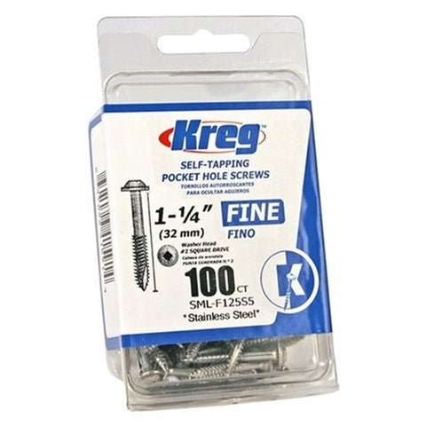 Kreg 305 Stainless Steel Pocket Screws - 1-1/4", #7 Fine - Ace Tool Group - Kreg