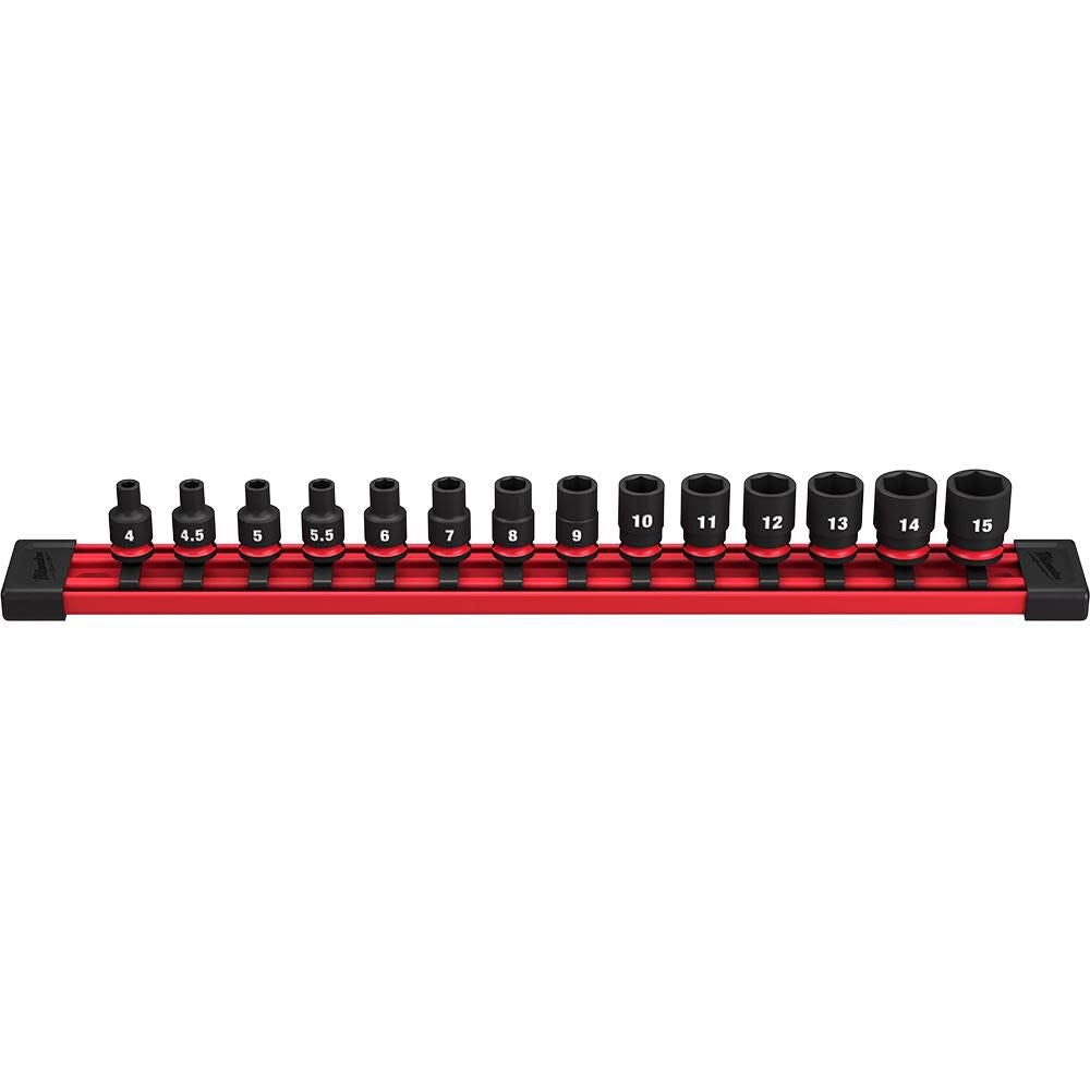 Milwaukee 49-66-7002 14PC SHOCKWAVE Impact Duty  Metric Standard 6 Point Socket Set - Ace Tool Group - Milwaukee