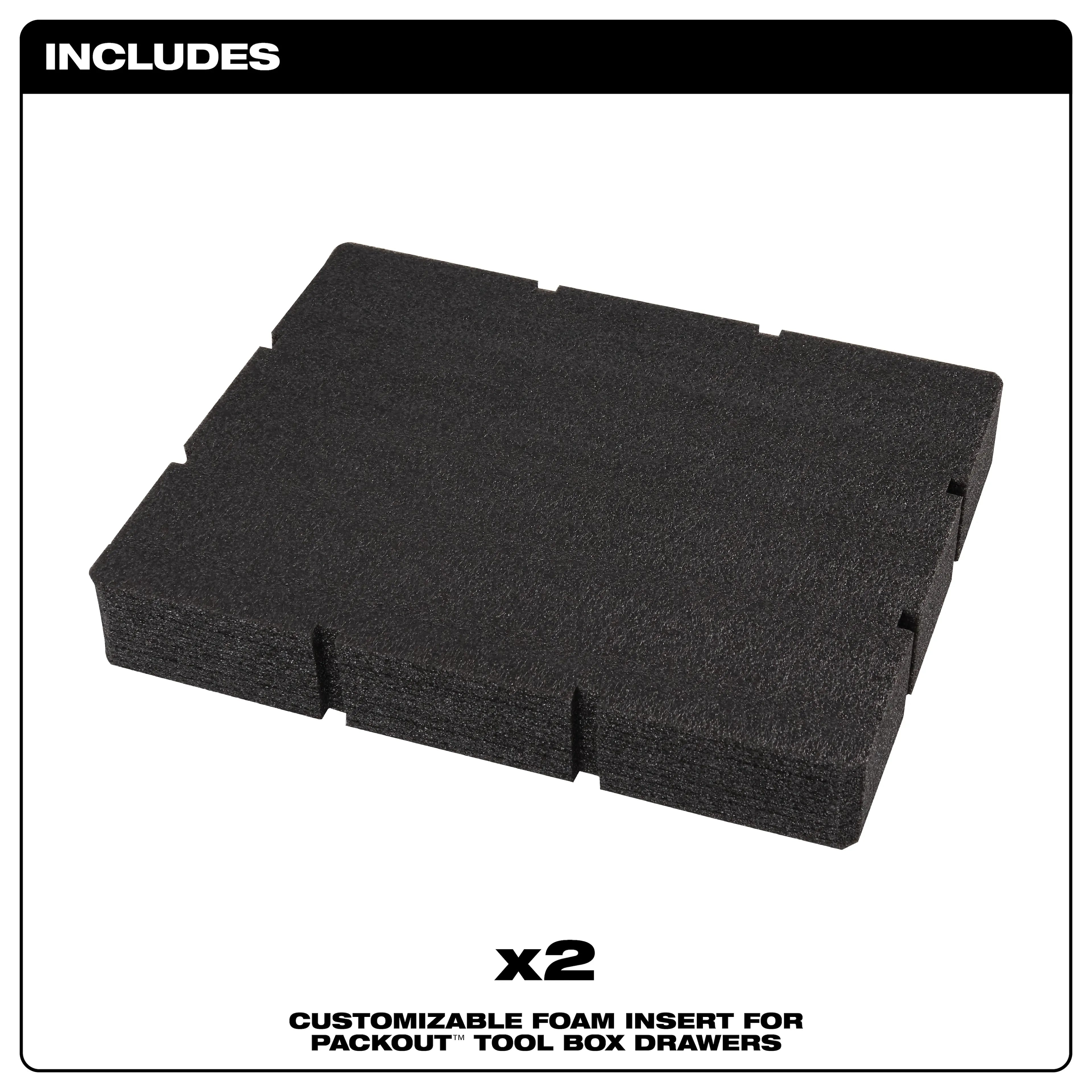 Milwaukee 48-22-8452 Customizable Foam Insert for PACKOUT  Drawer Tool Boxes - Ace Tool Group - Milwaukee