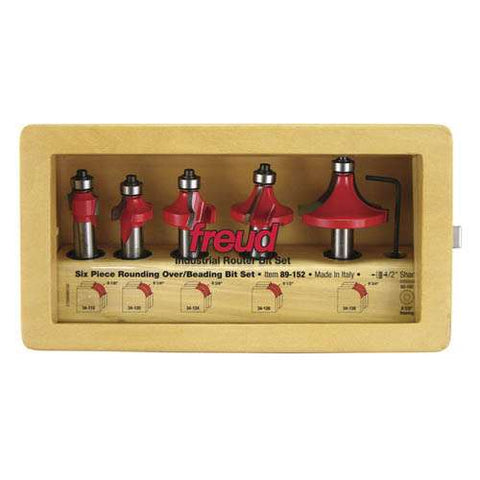 Freud Tools 5 Piece Round Over/Beading Bit Set (1/2" Shank) - Ace Tool Group - Freud