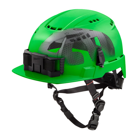 Milwaukee 48-73-1370 BOLT Green Front Brim Vented Safety Helmet with IMPACT ARMOR Liner (USA) - Type 2, Class C - Ace Tool Group - Milwaukee
