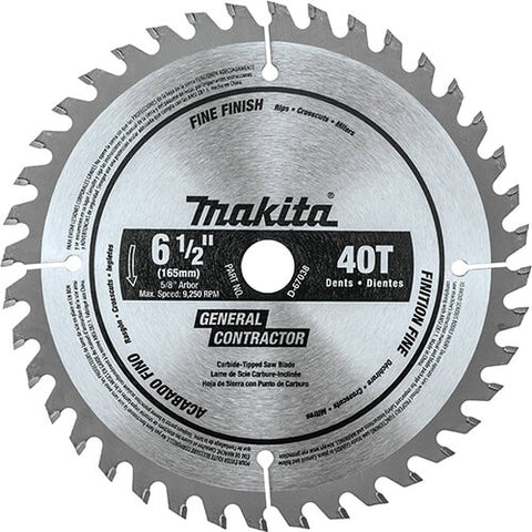 Makita D-67038 6-1/2 in. 40T Carbide Tip Circ Saw Blade - Ace Tool Group - Makita
