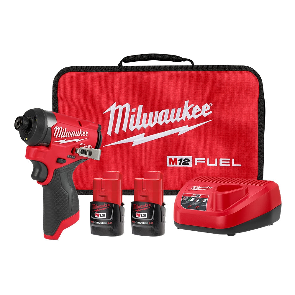 Milwaukee 3453-22 M12 FUEL 1/4 in. Hex Impact Kit - Ace Tool Group - Milwaukee